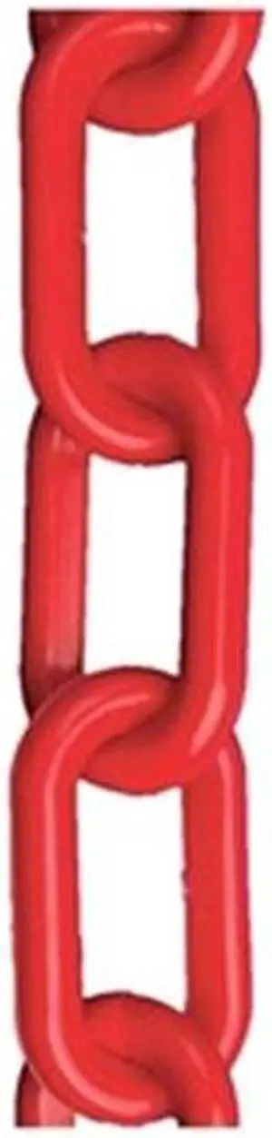 ZORO SELECT 6CDU6 Plastic Chain, Red, 100 ft Length, Gloss