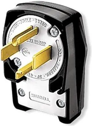 HUBBELL HBL9432C 4 Wire Industrial Angle Straight Blade Plug 125/250VAC 30A
