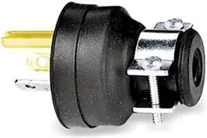 HUBBELL WIRING DEVICE-KELLEMS HBL5921 Straight Blade Plug, 5-15P, 15 A, 125V