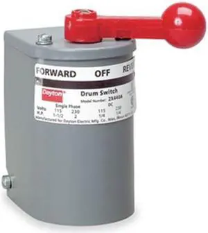 DAYTON 4UYE7 Switch,Drum Reversing,Plastic Handle