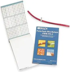 BRADY PWM-LC-3 Wire Marker Book,Preprintd, Self-Adhesiv