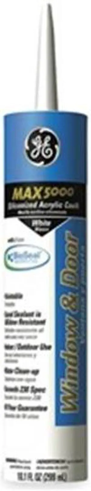 GE 2863841 Acrylic Latex Sealant, 10 oz, Cartridge, White, Acrylic Latex Base,
