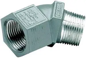 HUBBELL KILLARK MF-45-1WW IMC 45 Deg Elbow, 1/2 in, Threaded, Aluminum, Powder