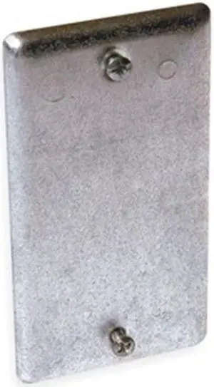 RACO 860 Electrical Box Cover, Square, 1 Gang, Galvanized Zinc, Blank Cover,