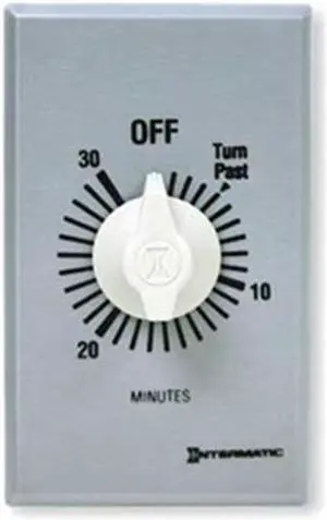 INTERMATIC FF430M Timer,Spring Wound,30 Min,DPST,Silver