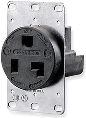 HUBBELL WIRING DEVICE-KELLEMS HBL9308 Straight Blade Receptacle, 5-30R, 30 A,
