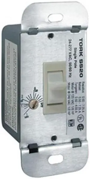 TORK SS20F Timer,Max18 Hrs,24-277V,7.25A,Wall Sw,WH
