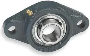 DAYTON 3FCW2 Flange Bearing,2-Bolt,Ball,1-3/4" Bore