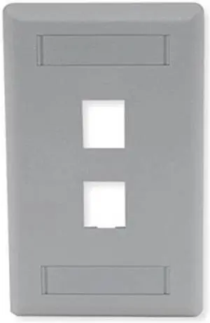 HUBBELL PREMISE WIRING IFP12GY Faceplate,2 Port