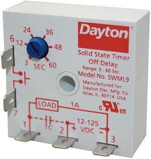DAYTON 5WML9 Encapsulated Timer Relay,1A,Solid State