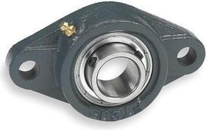 DAYTON 3FCV8 Flange Bearing,2-Bolt,Ball,1-7/16" Bore