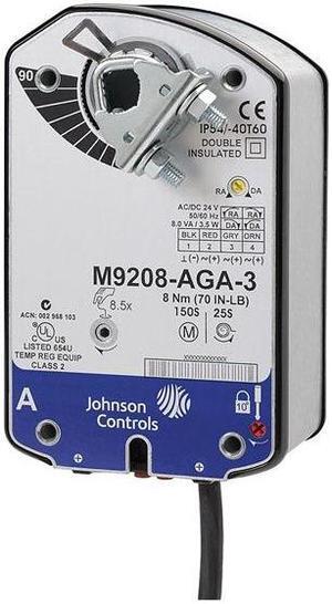 Johnson Controls Electric Actuator,-40 to 140, 120VAC  M9208-BAC-3