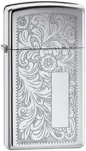 Zippo 1652 Windproof Slim Venetian High Polish Chrome Lighter