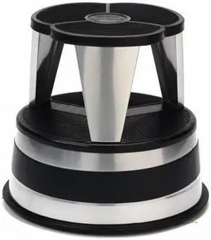 Cramer Kik-Step Steel Step Stool 350 lb cap 16" dia. x 14 1/4h Silver 100101