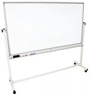 Luxor Mobile 72"W x 40"H Dry Erase Double-Sided Magnetic Whiteboard with Aluminum Frame and Stand