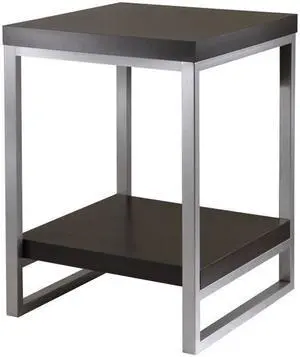 Jared End Table, Enamel Steel Tube In Black/Metal By Winsome
