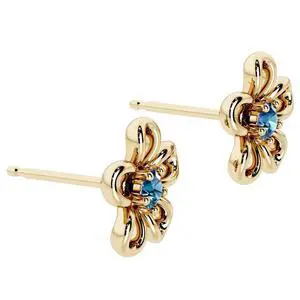 Oravo Gold Plated Sterling Silver Alexandrite Flower Stud Earrings