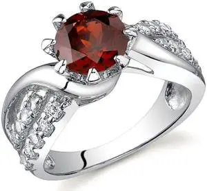Regal Helix 1.50 carats Garnet Ring in Sterling Silver Size 5