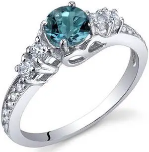 Enchanting 0.50 Carats London Blue Topaz Ring in Sterling Silver Size 7