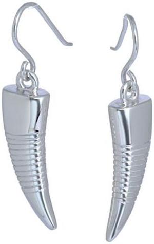 Elegant Sterling Silver Horn-Shaped Fish Hook Earrings