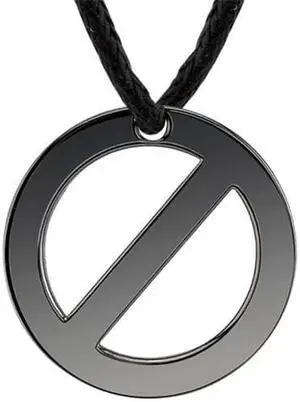 Fast-lane Fashion: Designer Inspired Surgical Stainless Steel Gunmetal Finish Circle Pendant on a Black Cord for Men
