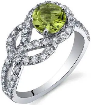 Gracefully Exquisite 0.75 Carats Peridot Ring in Sterling Silver Size 7