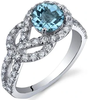 Gracefully Exquisite 1.00 Carats Swiss Blue Topaz Ring in Sterling Silver Size 8 Gracefully Exquisite 1.00 Carats Swiss Blue Topaz Ring in Sterling Silver Size 8