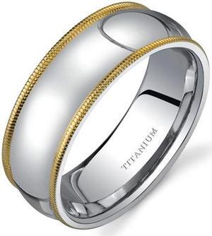 Classic Comfort fit 8 mm Mens Titanium Wedding Band Available Size 12