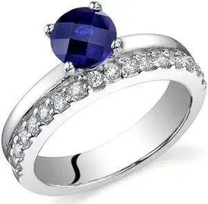 Sleek and Sparkling 1.25 carats Sapphire Ring in Sterling Silver Size 8