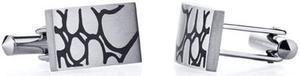 Abstract Squiggle Design Brushed Finish Titanium Cufflinks