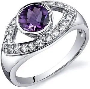 Captivating Curves 0.75 carats Amethyst Ring in Sterling Silver Size 6