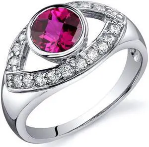Captivating Curves 1.00 carats Ruby Ring in Sterling Silver Size 5