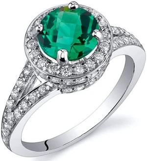 Majestic Sensation 1.25 Carats Emerald Ring in Sterling Silver Rhodium Finish Available Sizes 5 to 9 Majestic Sensation 1.25 Carats Emerald Ring in Sterling Silver Rhodium Finish Available Sizes 5 to 9