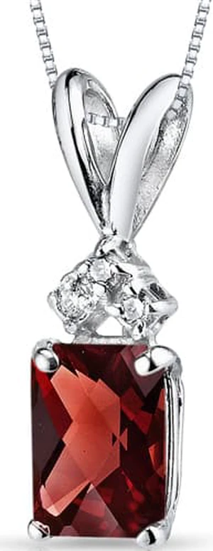 14 kt White Gold Radiant Cut 1.00 ct Garnet Pendant 14 kt White Gold Radiant Cut 1.00 ct Garnet Pendant