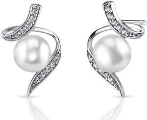 Oravo SE8342 6.5mm Freshwater White Pearl Earrings in Sterling Silver