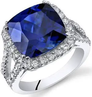 7.75 Cts Blue Sapphire Sterling Silver Ring Sizes 5 to 9