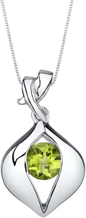 Peridot Sterling Silver Venus Pendant Necklace