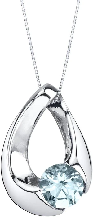 Aquamarine Sterling Silver Slider Pendant Necklace Aquamarine Sterling Silver Slider Pendant Necklace