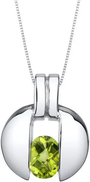 Peridot Sterling Silver Starship Pendant Necklace