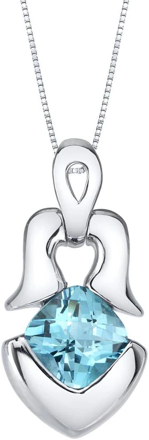 Swiss Blue Topaz Sterling Silver Tumi Pendant Necklace Swiss Blue Topaz Sterling Silver Tumi Pendant Necklace