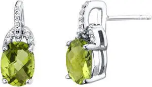 Peridot Sterling Silver Pirouette Drop Earrings 2.50 Carats Total