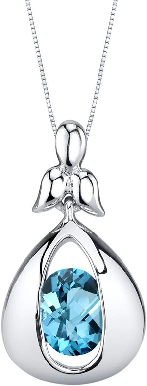 Swiss Blue Topaz Sterling Silver Cascade Pendant Necklace Swiss Blue Topaz Sterling Silver Cascade Pendant Necklace