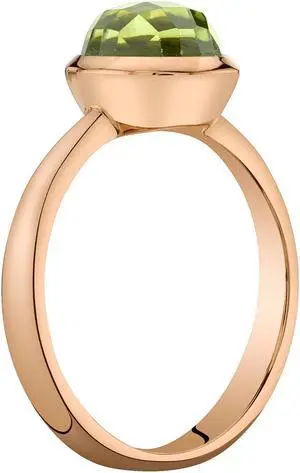 14k Rose Gold 2.50 carat Garnet Solitaire Dome Ring