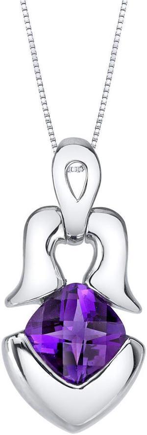 Amethyst Sterling Silver Tumi Pendant Necklace