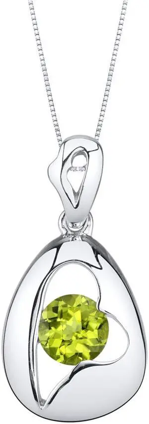 Peridot Sterling Silver Minimalist Pendant Necklace