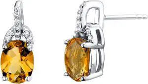 Citrine Sterling Silver Pirouette Drop Earrings 2.25 Carats Total