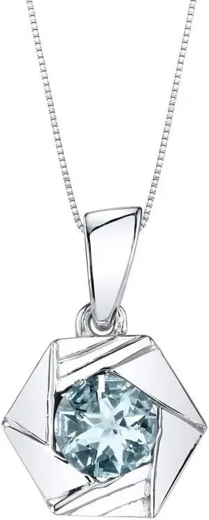 Aquamarine Sterling Silver Cirque Pendant Necklace