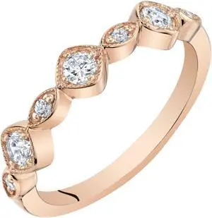 Cubic Zirconia Stackable Ring in Rose Sterling Silver, 0.43 Carats