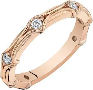 Cubic Zirconia Stackable Ring in Rose Sterling Silver, 0.42 Carats