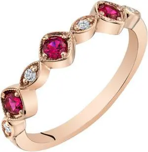 Created Ruby Stackable Ring in Rose Sterling Silver, 0.31 Carats